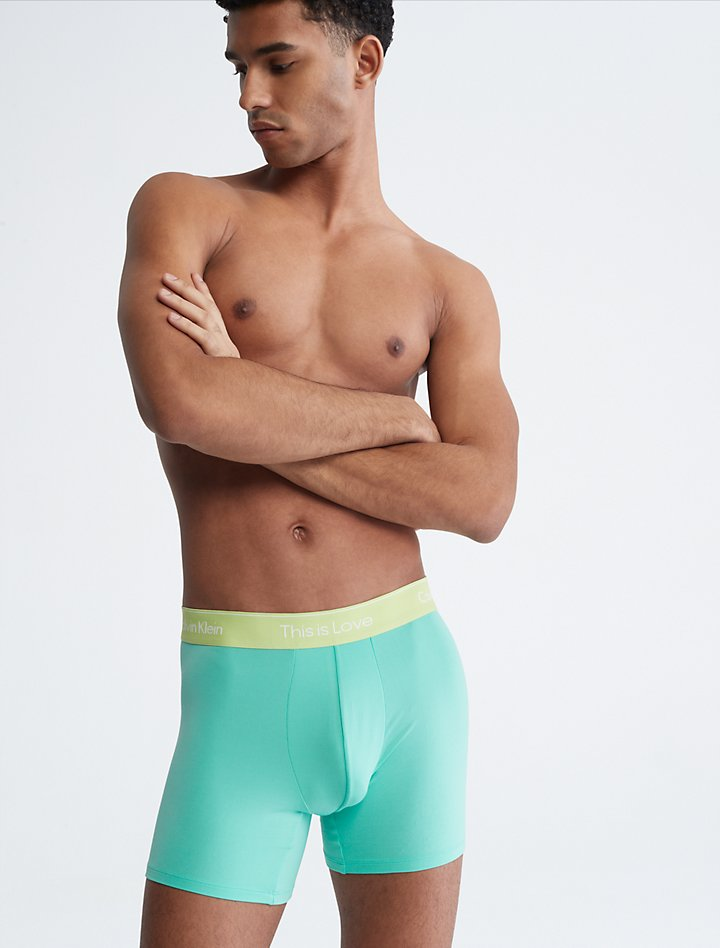 Calvin Klein Men's Pride This Is Love Boxer Brief Aqua Green