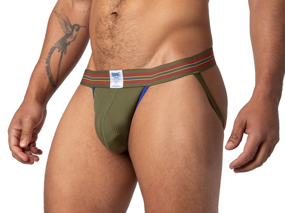 Jockstrap Mesh Olive - Premium Jockstraps from Bike Athletic - Just $28.00! Shop now at Byron's Britches