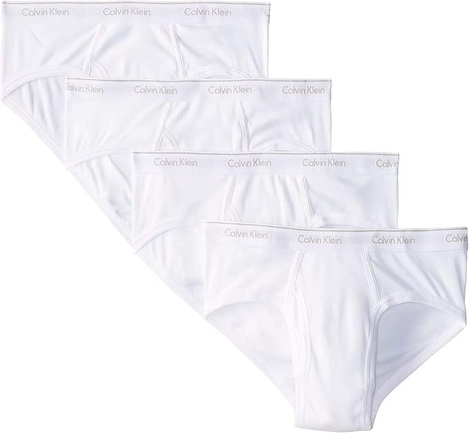 Calvin Klein Men's Low Rise Classic Fit 4-Pack Hip Brief White
