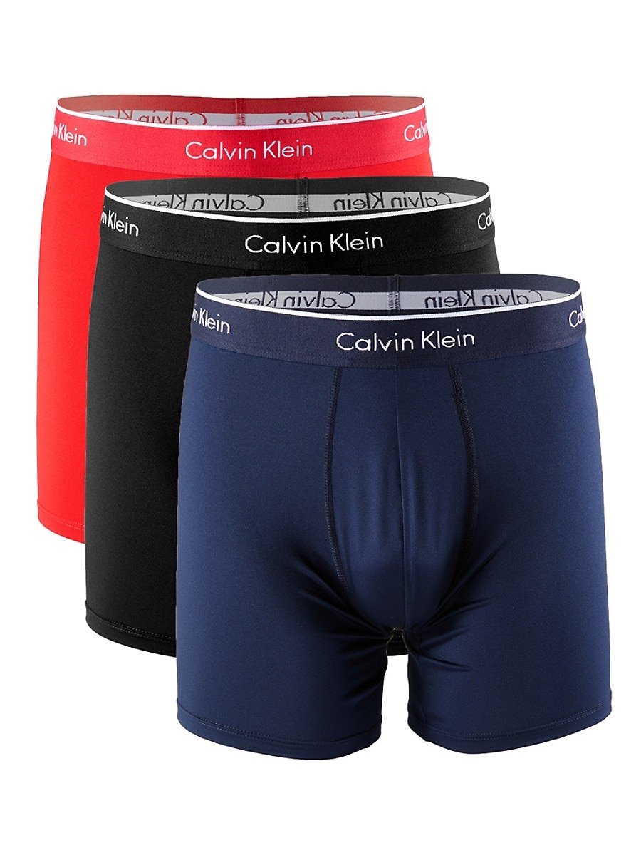 Calvin Klein Men's Micro Stretch 3-Pack Boxer Brief Black/Navy/Red