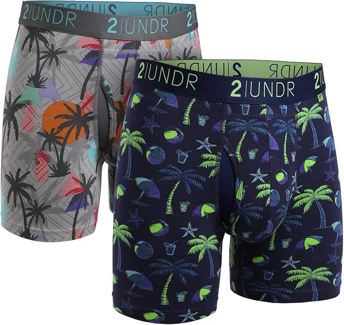2UNDR Golf Swing Shift Boxer Brief (2 Pack), Zebras/Squid Row, Small