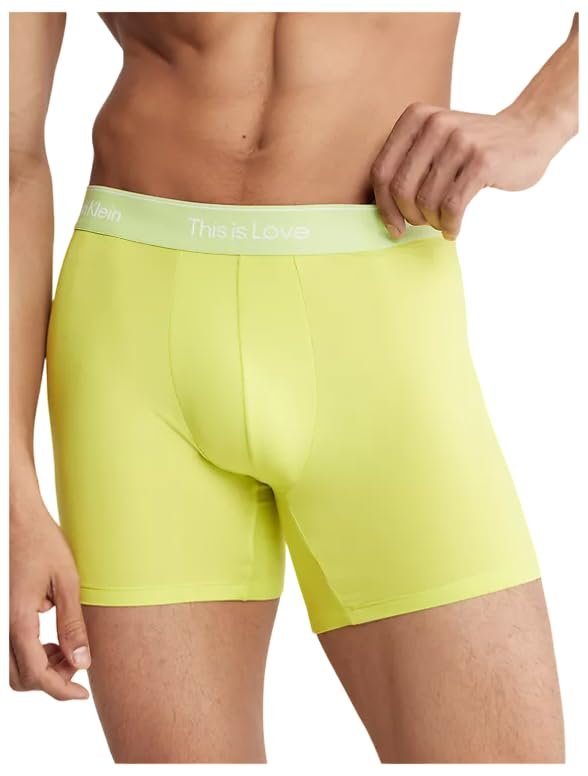Calvin Klein Men's Pride This Is Love Tonal Micro Boxer Brief Lemon Lime