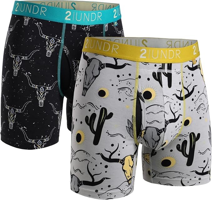 2UNDR Golf Swing Shift Boxer Brief (2 Pack), Santa Fe/Durango, Small