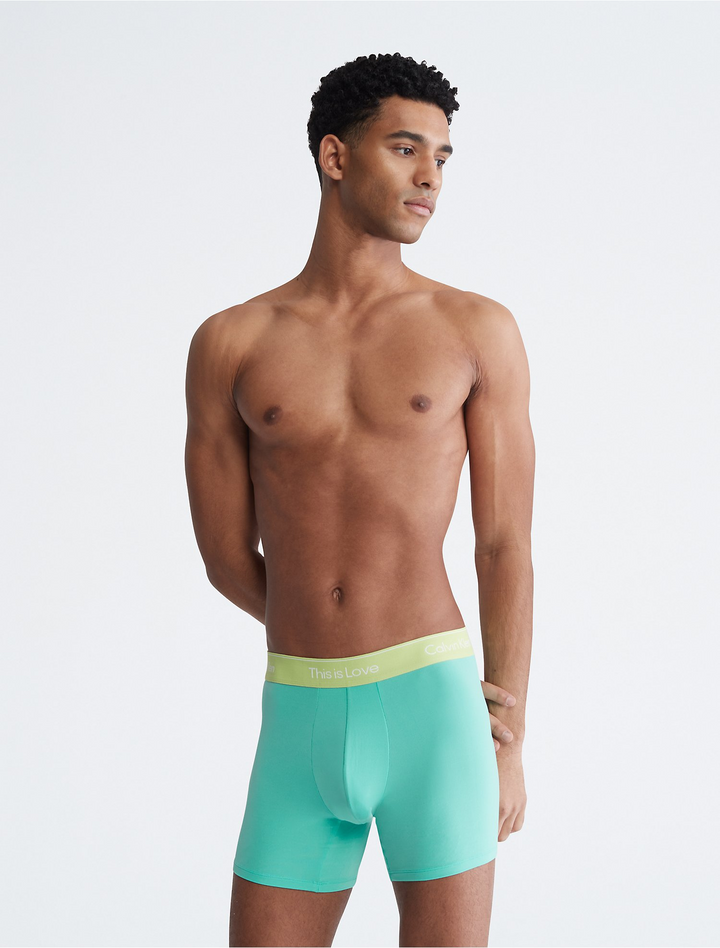 Calvin Klein Men's Pride This Is Love Boxer Brief Aqua Green