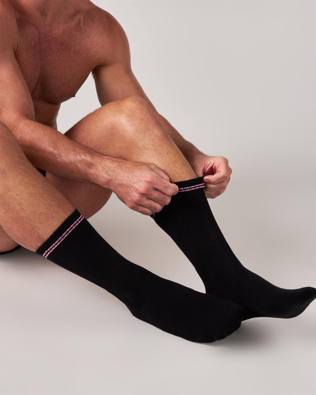 TEAMM8 Crew Socks (Tan/White) | Men's Designer Socks