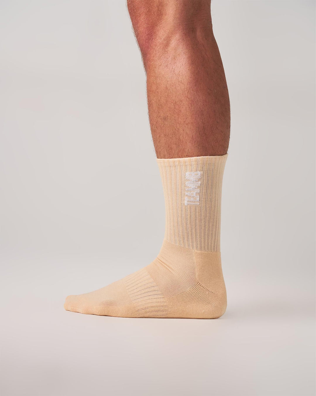 TEAMM8 Men's Crew Sport Socks - Tan & White