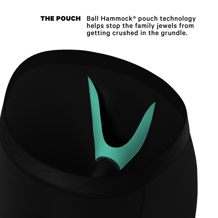 The 009: Black Tuxedo Long Leg Boxer Briefs with Ball Hammock® Pouch