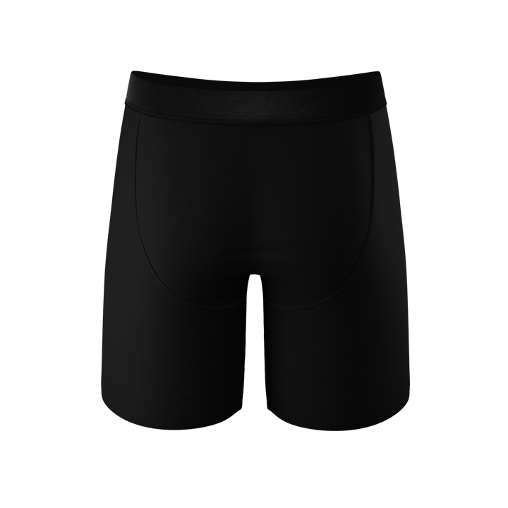 The 009: Black Tuxedo Long Leg Boxer Briefs with Ball Hammock® Pouch