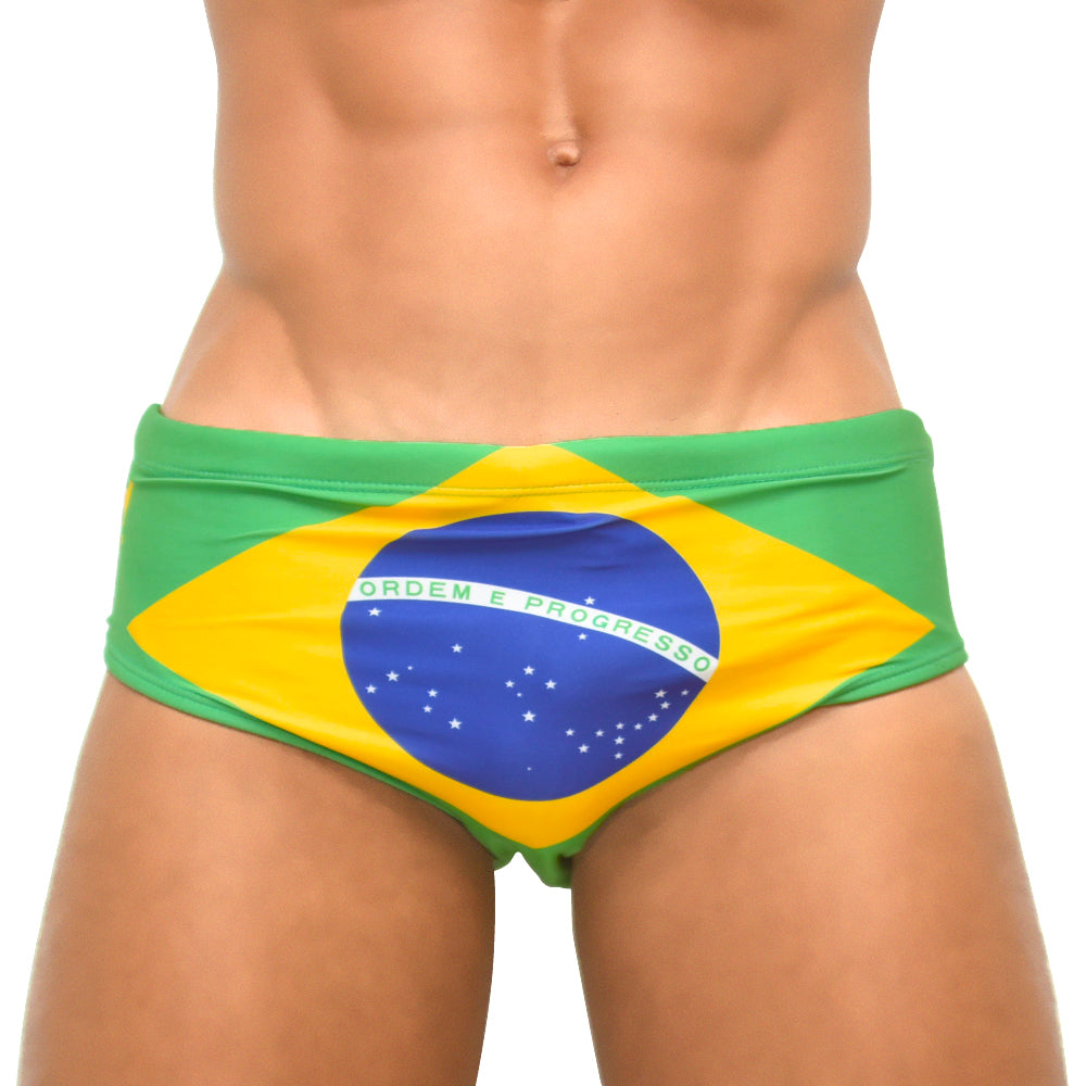 CA-RIO-CA Men's TEAM BRASIL FLAG SUNGA Designer Brazilian Sunga Swimwear in 