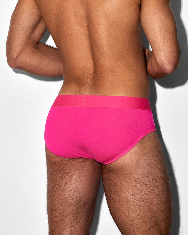 C-IN2 Super Bright Low Rise Brief in neon pink – men's neon halftone low rise brief