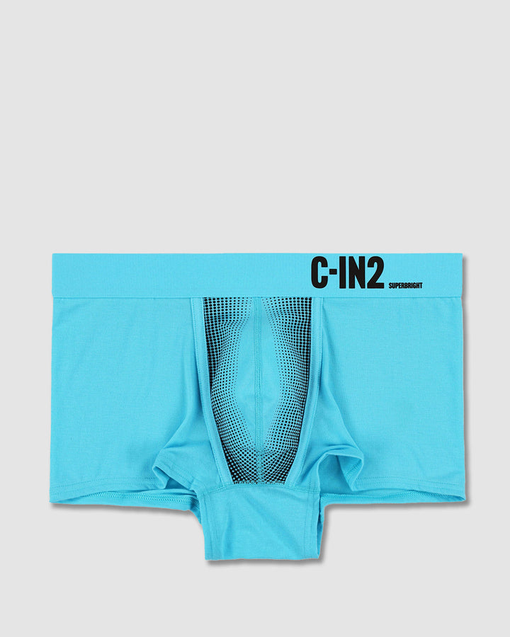 C-IN2 Super Bright Trunk in neon blue – men's neon halftone low rise trunk underwear