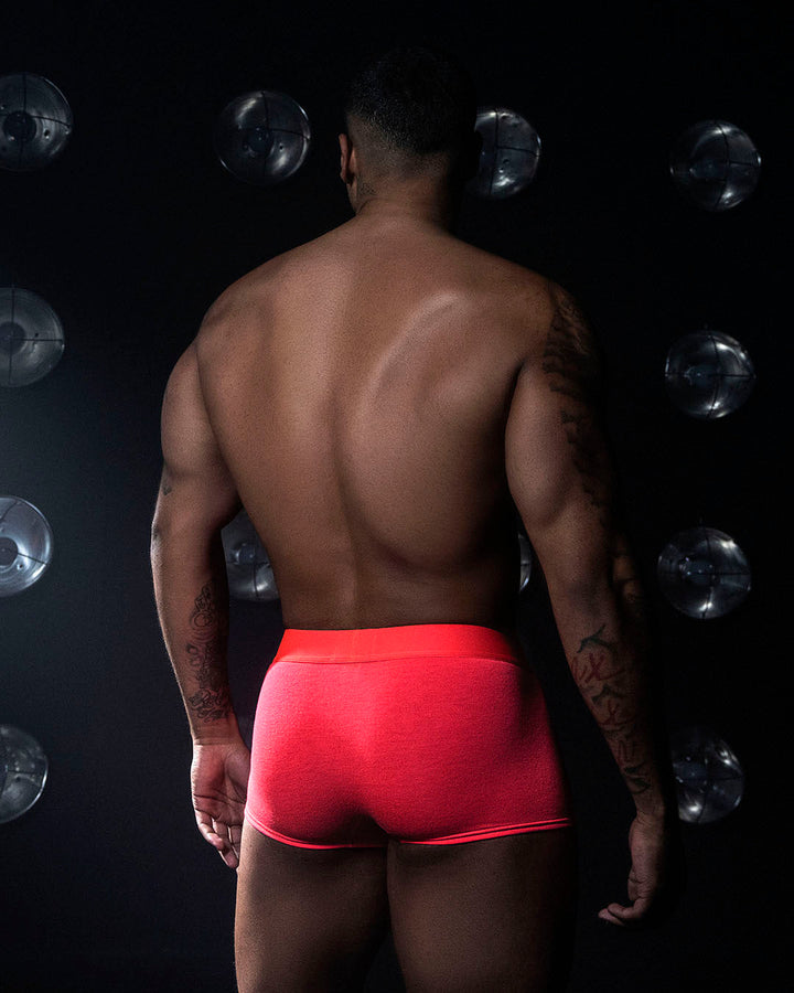 C-IN2 Super Bright Trunk in neon red – men's neon halftone low rise trunk underwear