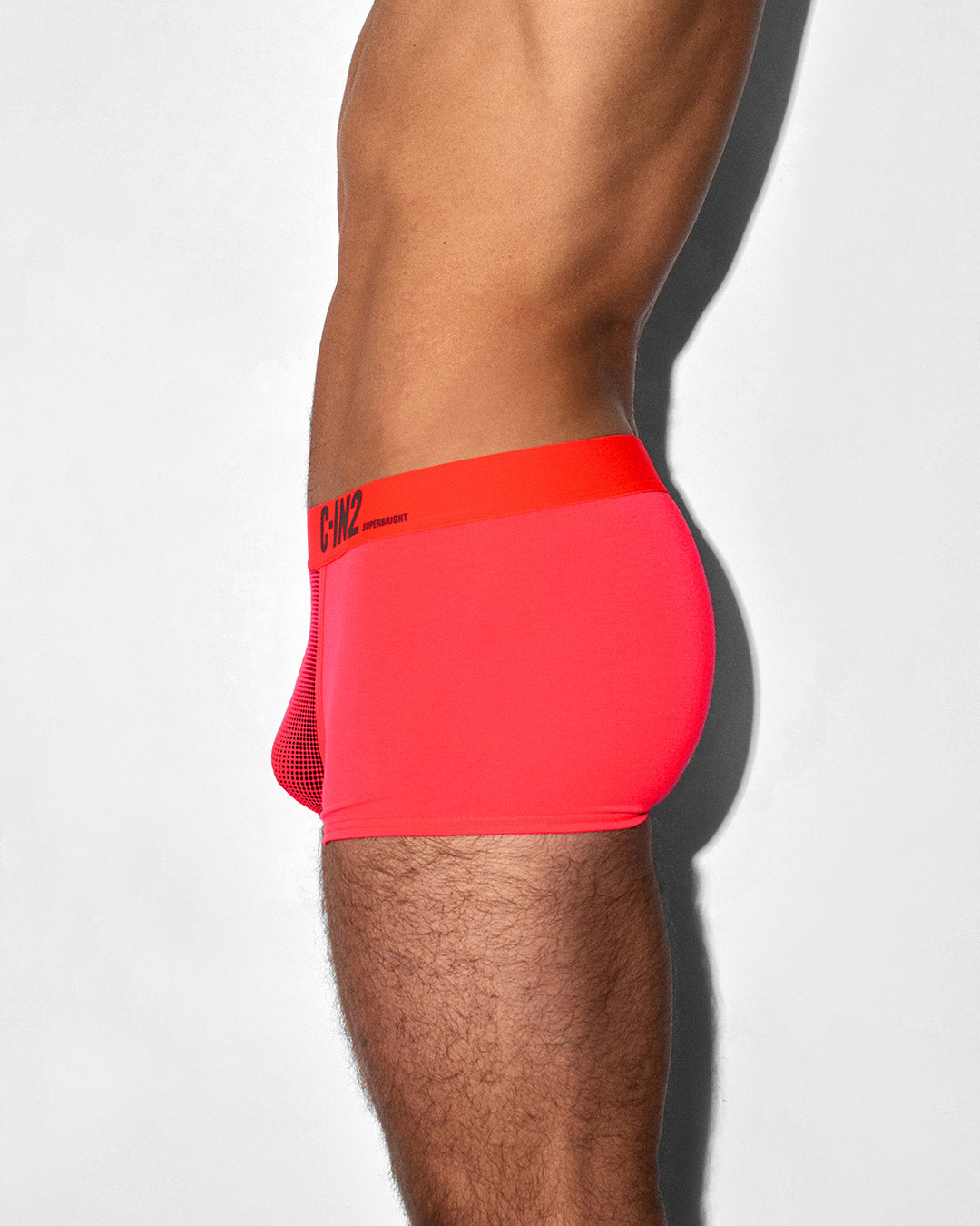 C-IN2 Super Bright Trunk in neon red – men's neon halftone low rise trunk underwear