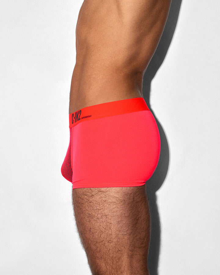 C-IN2 Super Bright Trunk in neon red – men's neon halftone low rise trunk underwear