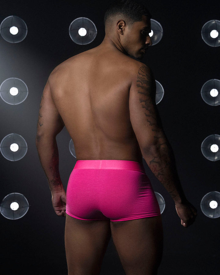 C-IN2 Super Bright Trunk in neon pink – men's neon halftone low rise trunk underwear