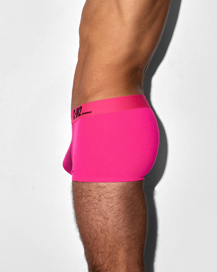 C-IN2 Super Bright Trunk in neon pink – men's neon halftone low rise trunk underwear
