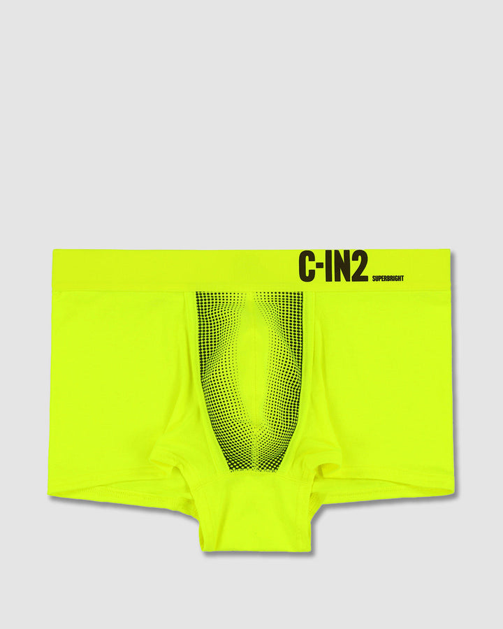 C-IN2 Super Bright Trunk in neon yellow – men's neon halftone low rise trunk underwear