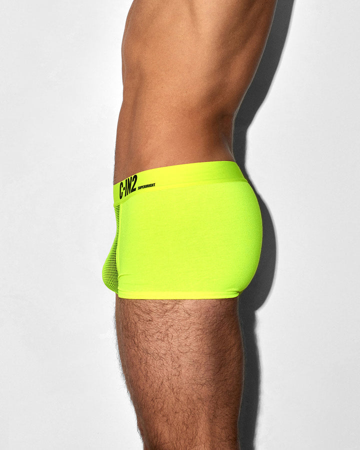 C-IN2 Super Bright Trunk in neon yellow – men's neon halftone low rise trunk underwear