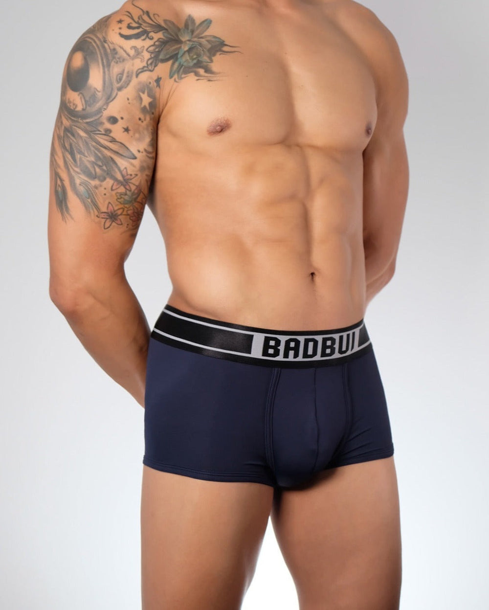 BADBUI Low Rise Trunk in navy grey – men's micro fiber low-rise trunk underwear