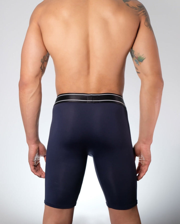 BADBUI Micro Fiber Boxer Brief in navy grey – men's Italian micro fiber 8 inch boxer brief