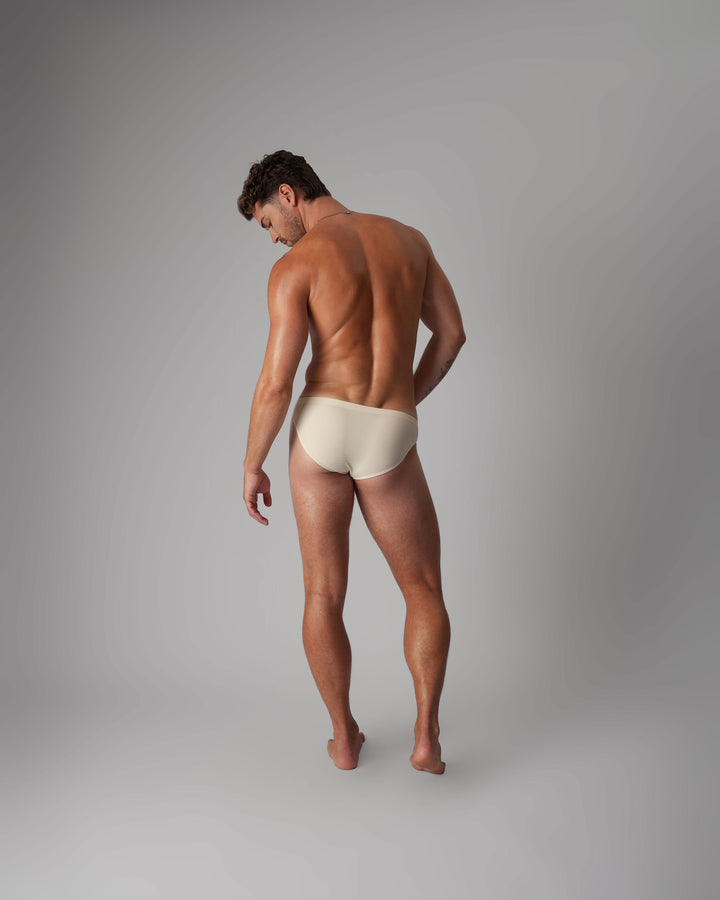 Teamm8 Eclipse Bikini Brief — Ecru | Textured Men's Bikini Brief Underwear