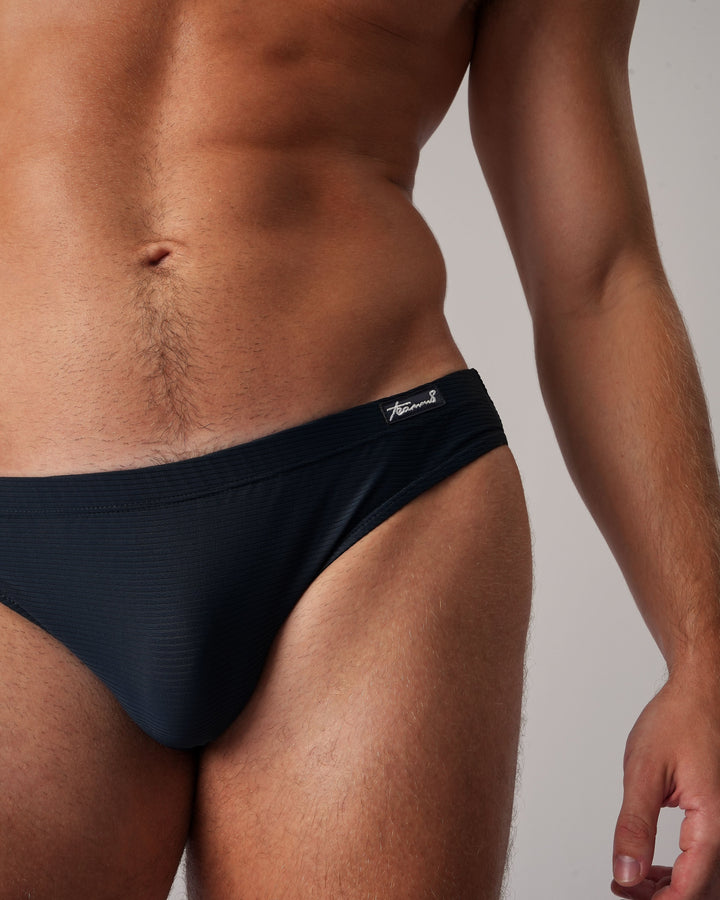 Teamm8 Eclipse Bikini Brief — Midnight | Textured Men's Bikini Brief Underwear