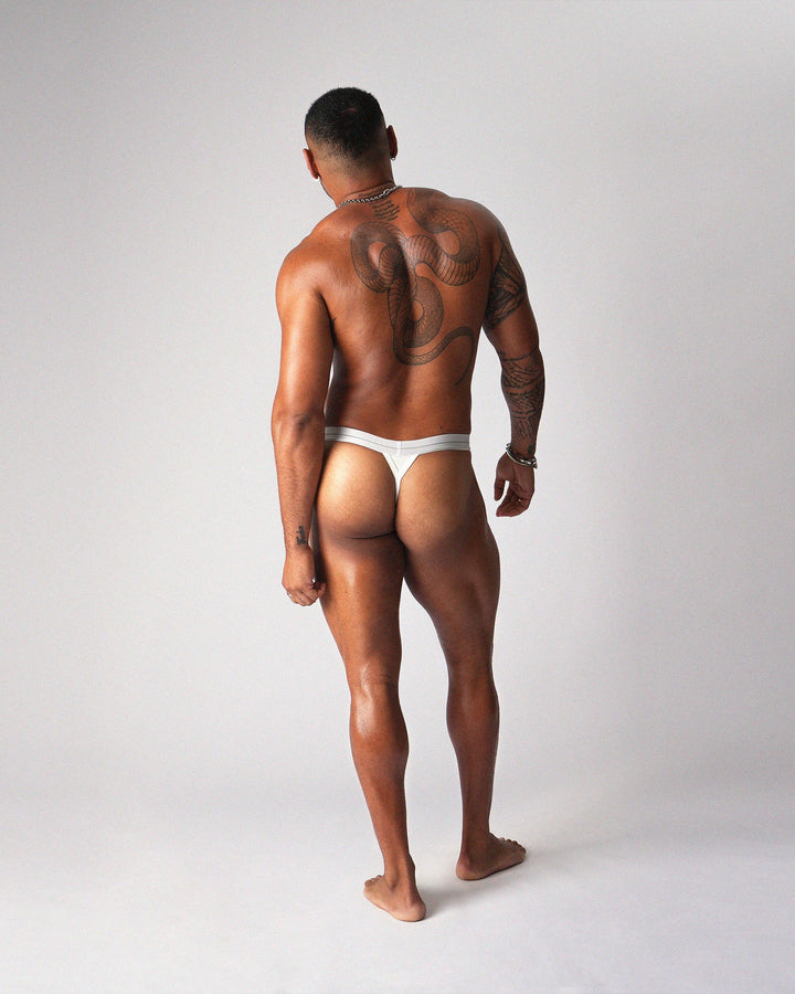 TEAMM8 Icon Thong - Optic White Men's Minimalist Athletic Underwear