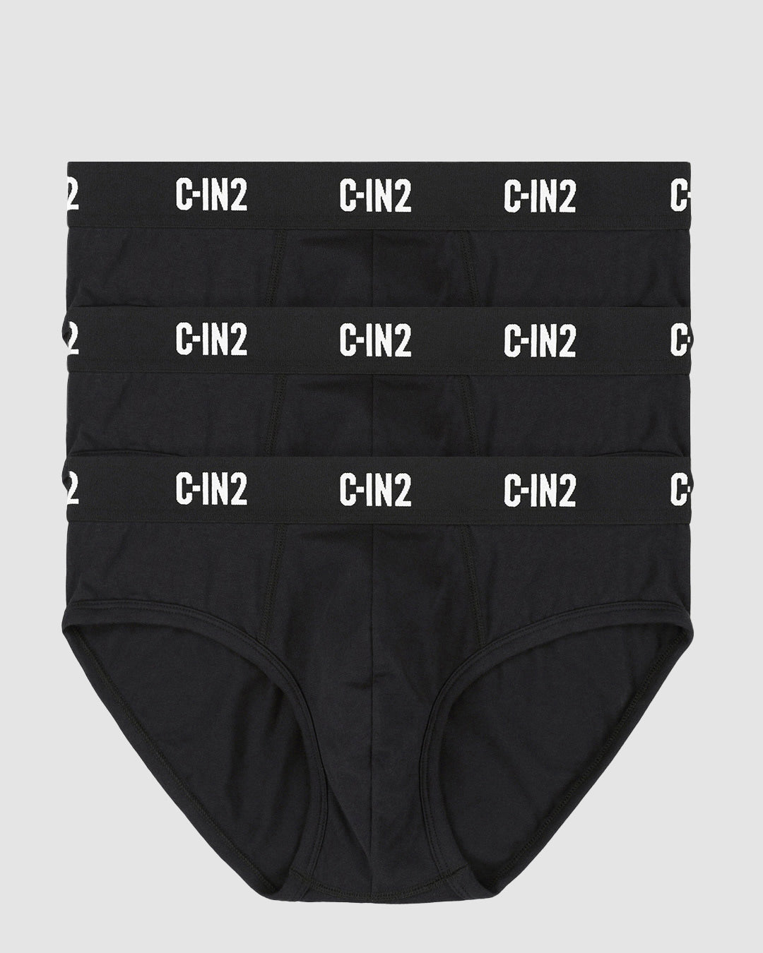 C-IN2 Premium Stretch 3-Pack Mid Rise Brief in black – men's mid-rise cotton-modal brief 3-pack