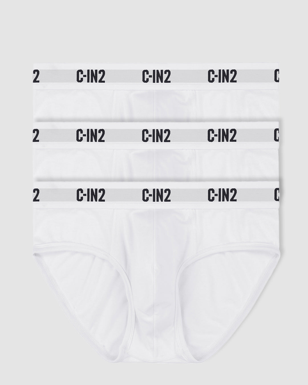 C-IN2 Premium Stretch 3-Pack Mid Rise Brief in white – men's mid-rise cotton-modal brief 3-pack