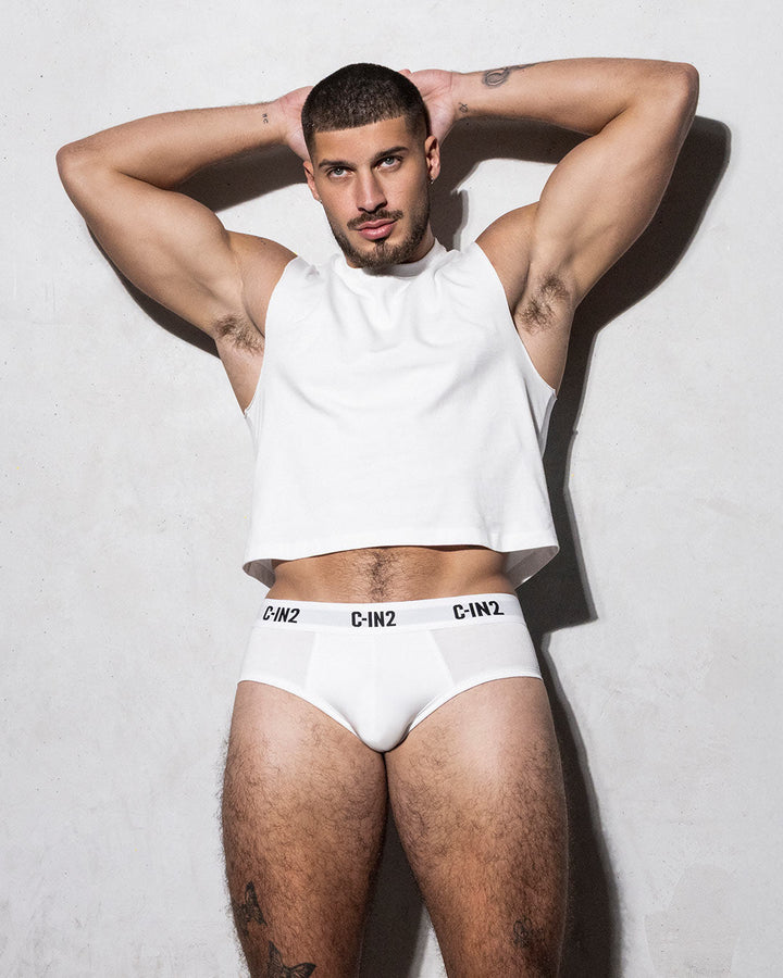 C-IN2 Premium Stretch 3-Pack Mid Rise Brief in white – men's mid-rise cotton-modal brief 3-pack