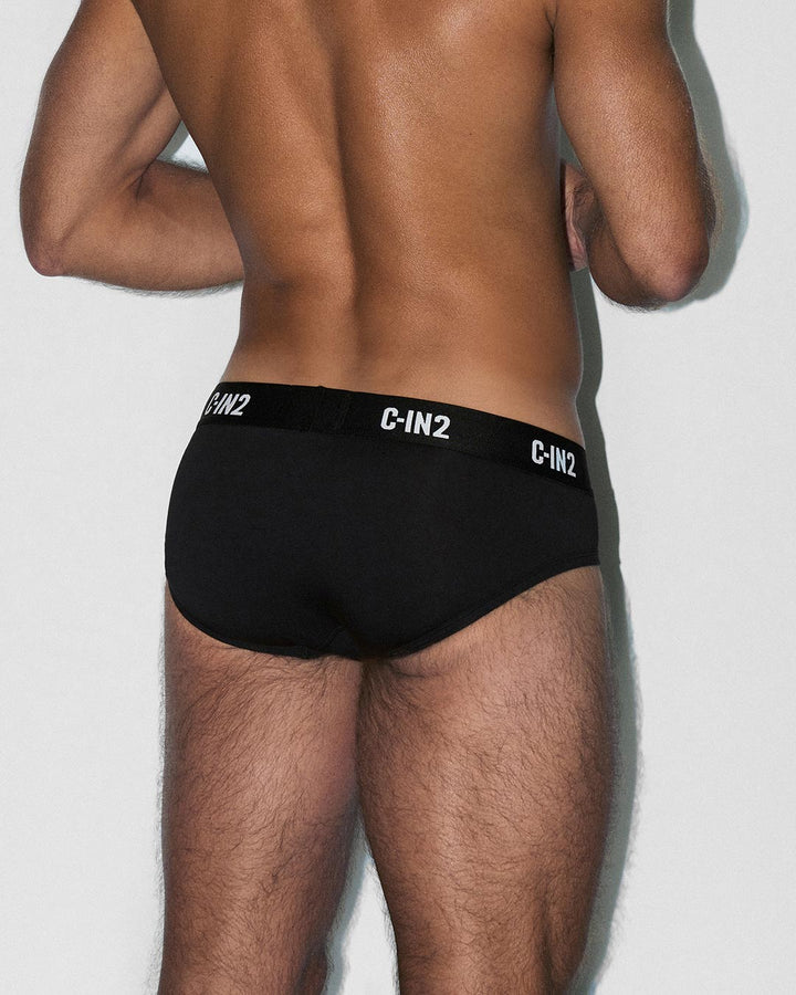 C-IN2 Premium Stretch 3-Pack Low Rise Brief in black – men's low-rise cotton-modal brief 3-pack