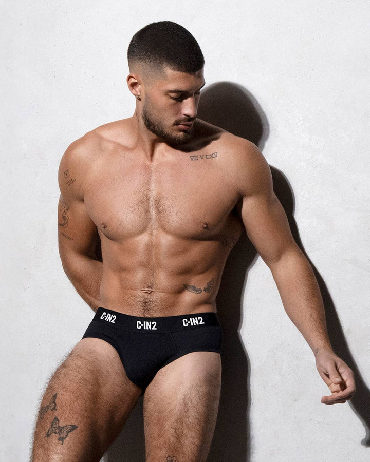 C-IN2 Premium Stretch 3-Pack Low Rise Brief in black – men's low-rise cotton-modal brief 3-pack