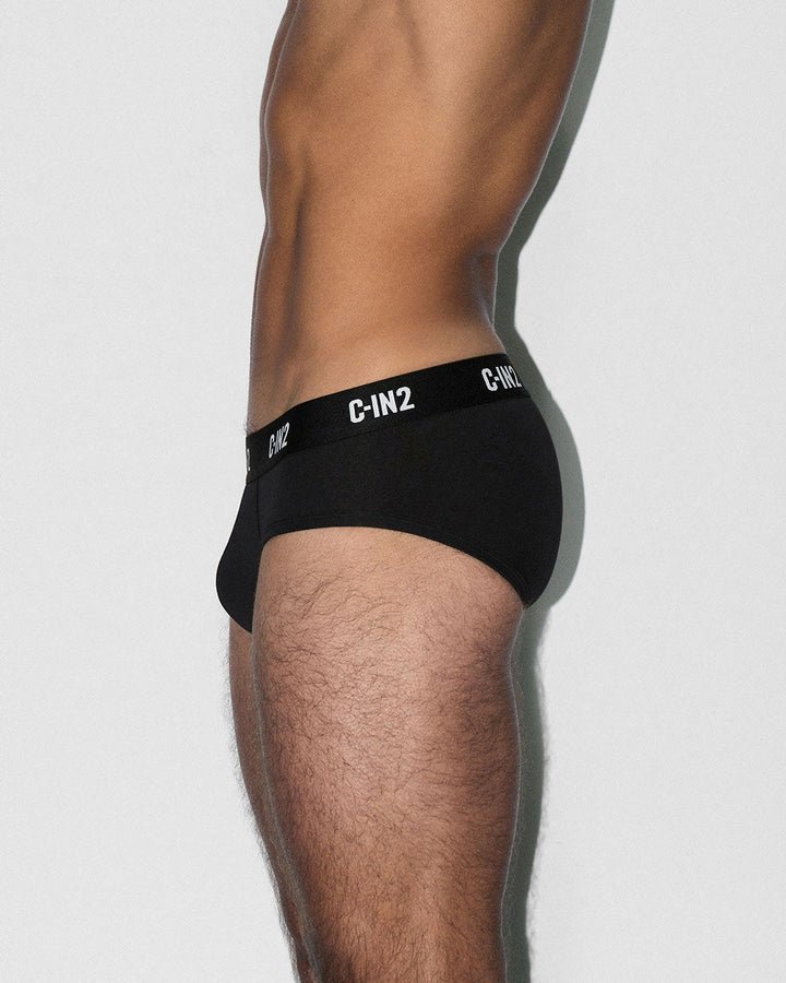 C-IN2 Premium Stretch 3-Pack Low Rise Brief in black – men's low-rise cotton-modal brief 3-pack
