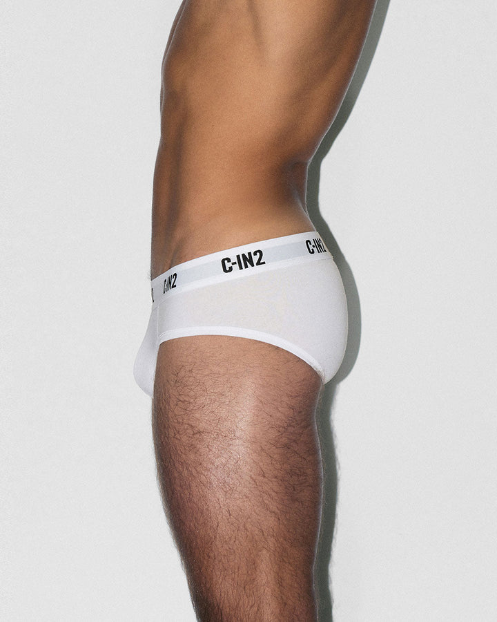 C-IN2 Premium Stretch 3-Pack Low Rise Brief in white – men's low-rise cotton-modal brief 3-pack