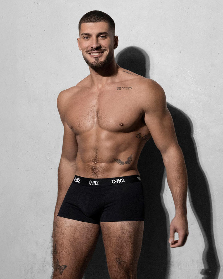 C-IN2 Premium Stretch 3-Pack Trunk in black – men's mid-rise cotton-modal trunk 3-pack
