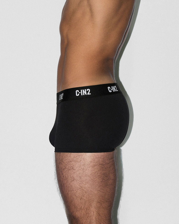 C-IN2 Premium Stretch 3-Pack Trunk in black – men's mid-rise cotton-modal trunk 3-pack