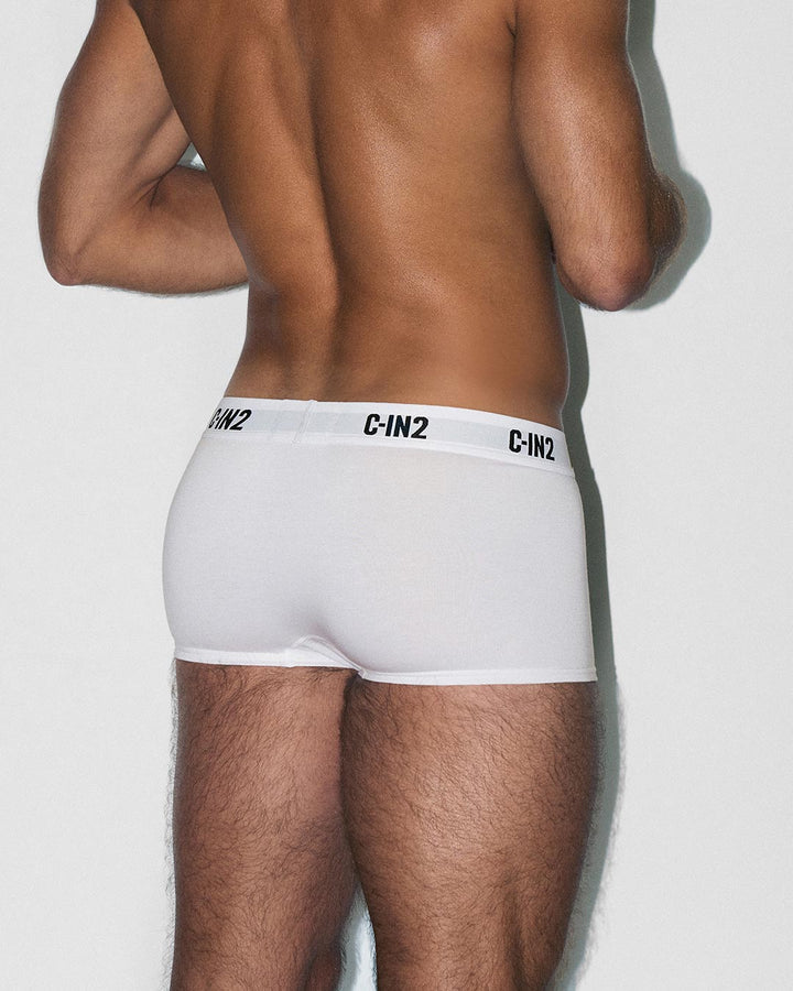C-IN2 Premium Stretch 3-Pack Trunk in white – men's mid-rise cotton-modal trunk 3-pack