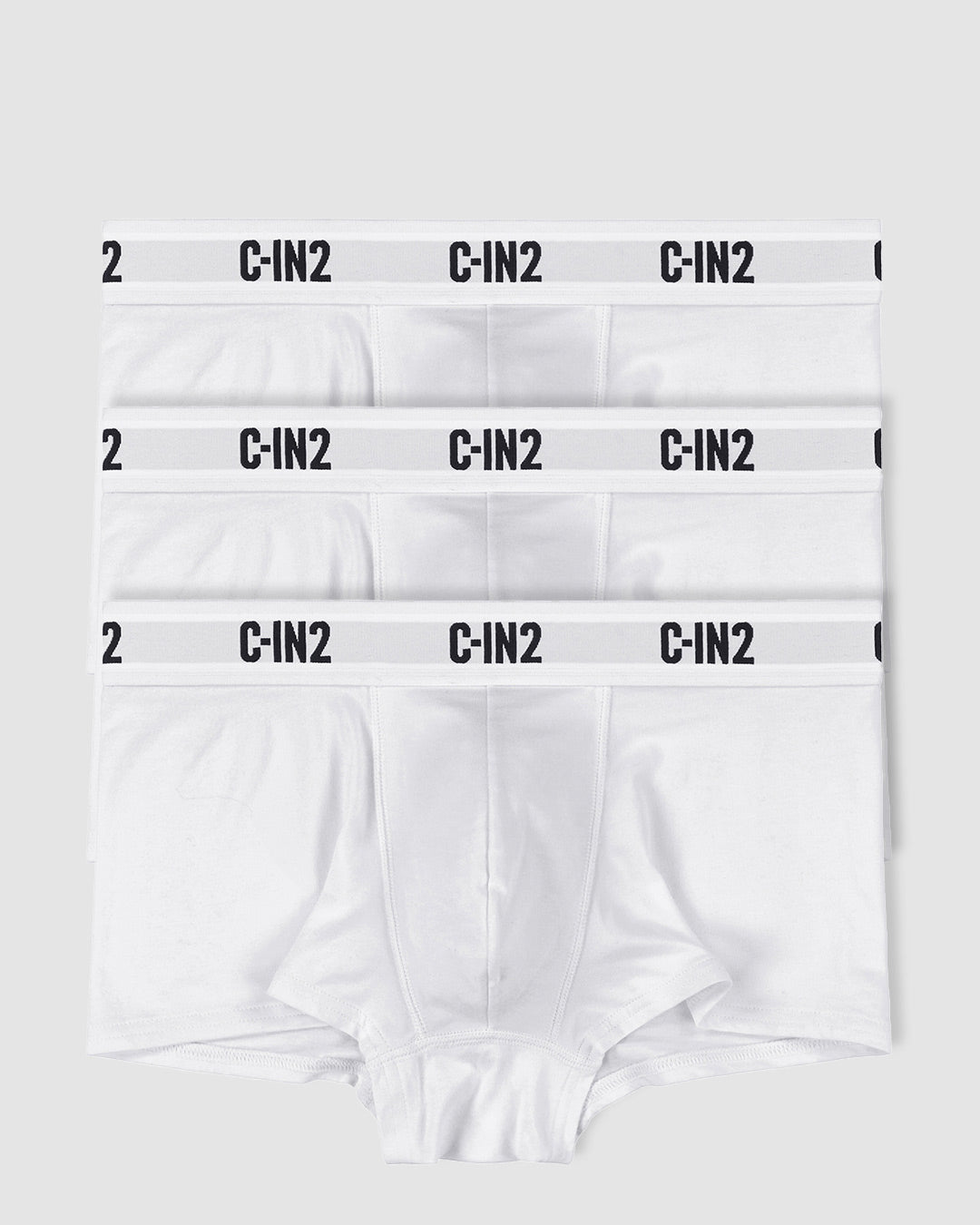 C-IN2 Premium Stretch 3-Pack Trunk in white – men's mid-rise cotton-modal trunk 3-pack