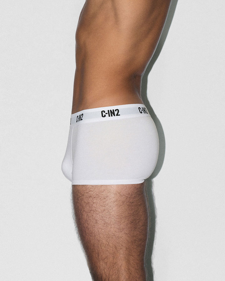 C-IN2 Premium Stretch 3-Pack Trunk in white – men's mid-rise cotton-modal trunk 3-pack