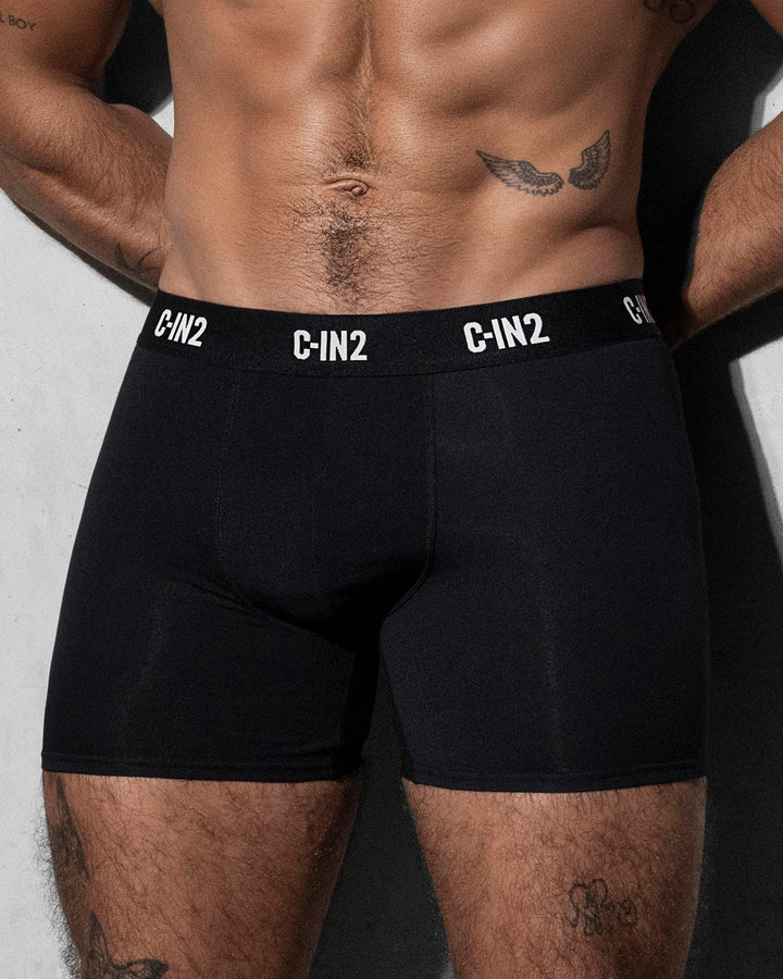 C-IN2 Premium Stretch 3-Pack Boxer Brief in black – men's cotton-modal boxer brief 3-pack