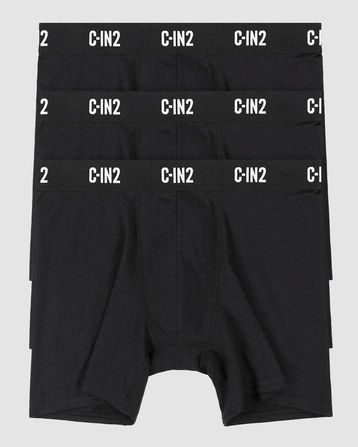 C-IN2 Premium Stretch 3-Pack Boxer Brief in black – men's cotton-modal boxer brief 3-pack