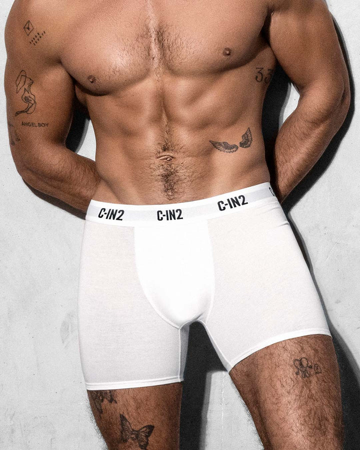 C-IN2 Premium Stretch 3-Pack Boxer Brief in white – men's cotton-modal boxer brief 3-pack