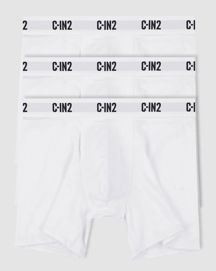 C-IN2 Premium Stretch 3-Pack Boxer Brief in white – men's cotton-modal boxer brief 3-pack