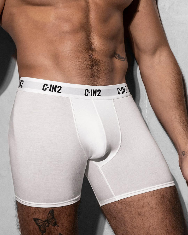 C-IN2 Premium Stretch 3-Pack Boxer Brief in white – men's cotton-modal boxer brief 3-pack