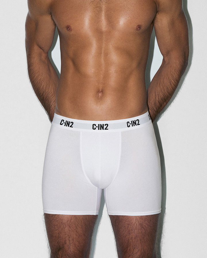 C-IN2 Premium Stretch 3-Pack Boxer Brief in white – men's cotton-modal boxer brief 3-pack