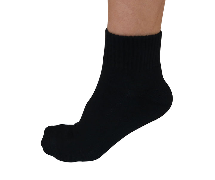 Spun Bamboo quarter crew bamboo socks flat lay product shot