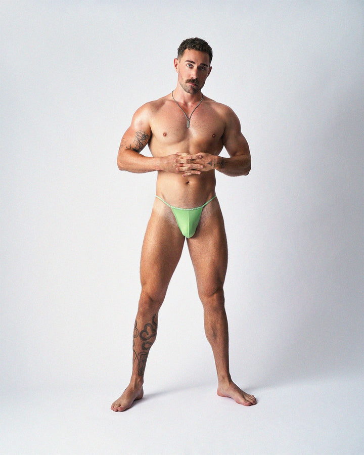 Teamm8 Glide Micro Brief — Matcha | Recycled Nylon Men's Micro Brief