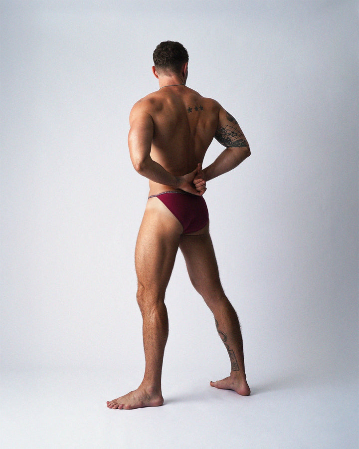 Teamm8 Glide Micro Brief — Boysenberry | Recycled Nylon Men's Micro Brief