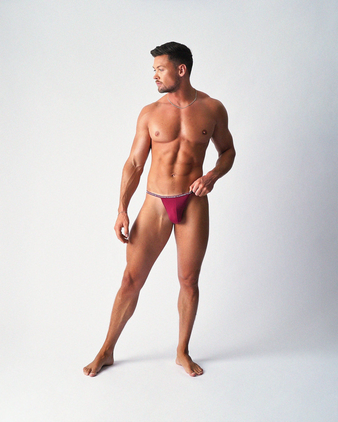 Teamm8 Glide Micro Thong — Boysenberry | Recycled Nylon Men's Thong Underwear