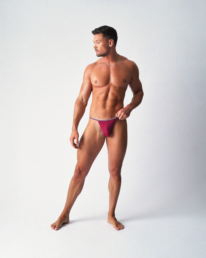 Teamm8 Glide Micro Thong — Boysenberry | Recycled Nylon Men's Thong Underwear